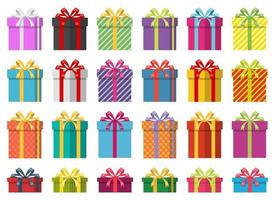 Present box vector design illustration set isolated on white background