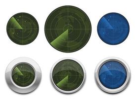 Realistic radar vector design illustration set isolated on white background