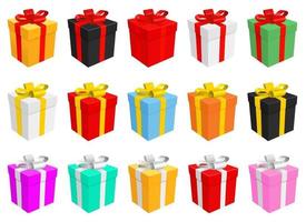 Present box set vector design illustration set isolated on white background