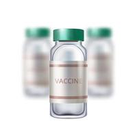 Glass vaccine or injection ampoules and bottles templates vector