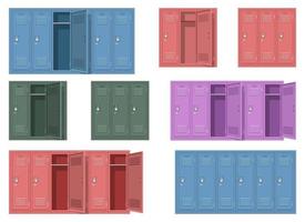 School locker vector design illustration set isolated on white background