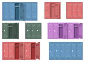 School locker vector design illustration set isolated on white background