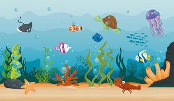 Sea life background vector