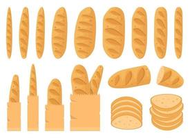 Fresh bread vector design illustration set isolated on white background