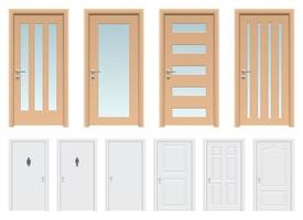 Ilustración de diseño de vector de puerta realista aislado sobre fondo blanco