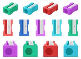 Pencil sharpener vector design illustration set isolated on white background