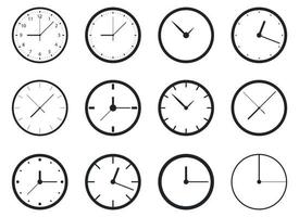 Clock vector design illustration set isolated on background