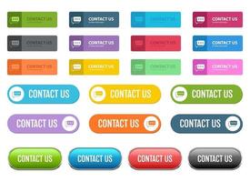 Contact us button vector design illustration set isolated on white background
