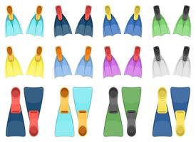 Swimming fins vector design illustration set isolated on white background