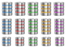 Data server vector design illustration set isolated on background