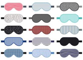 Sleeping mask vector design illustration set isolated on white background