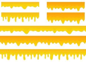 Honey dripping vector design illustration set isolated on white background