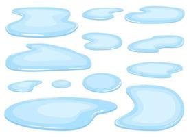 Water puddle vector design illustration set isolated on white background