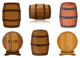 Wine barrel vector design set isolated on white background