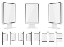 Light box template vector design illustration set isolated on white background