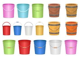 Realistic bucket vector design illustration isolated on white background