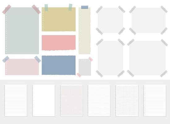 Paper sheet set vector design illustration set isolated on background