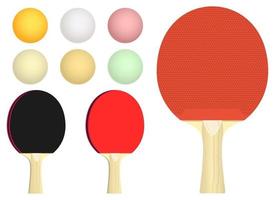 Table tennis racket vector design illustration set isolated on white background