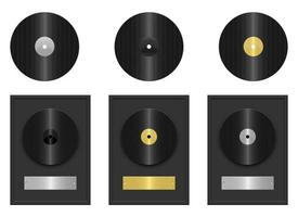 Ilustración de diseño de vector de disco de vinilo aislado sobre fondo blanco