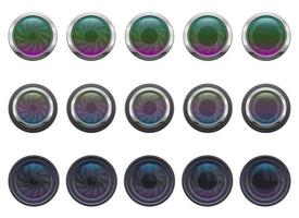 Camera lens vector design illustration set isolated on white background