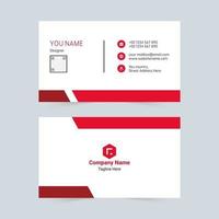 Red minimalistic company business card vector