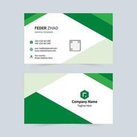 Simple Green Triangle Business Card vector