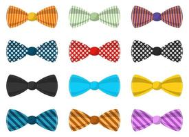 Stylish bow tie vector design illustration set isolated on white background