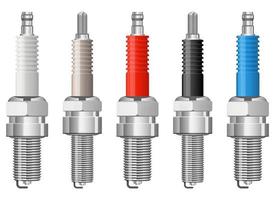 Spark plug vector design illustration set isolated on white background