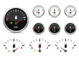 Fuel gauge vector design illustration set isolated on white background