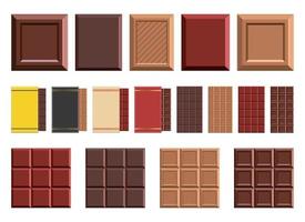 Conjunto de ilustración de diseño de vector de barra de chocolate aislado sobre fondo blanco