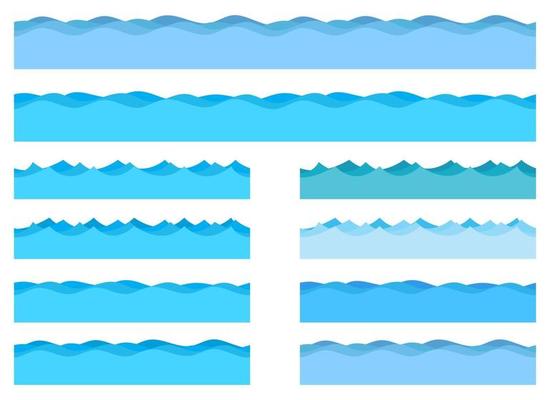 Sea waves vector design illustration isolated on white background