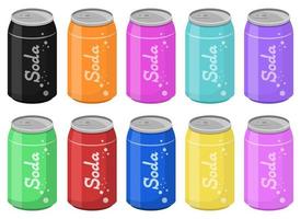 Soda can vector design illustration set isolated on white background