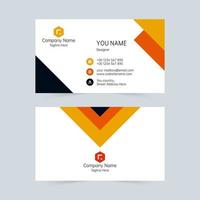 Color orange, black corporate business card vector