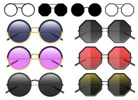 Ilustración de diseño de vector de gafas de sol hipster aislado sobre fondo blanco