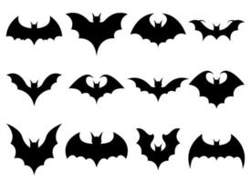 Bat vector design illustration set isolated on white background