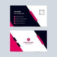 Company navy, pink universal business card vector