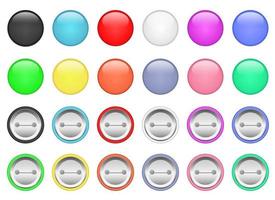 Button pin vector design illustration set isolated on white background