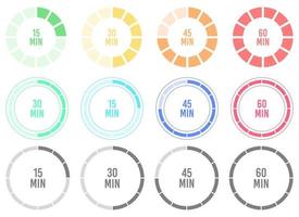 Hour timer vector design illustration set isolated on background