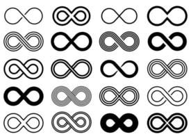 Infinity icon vector design illustration set isolated on white background