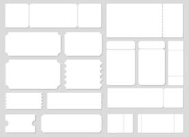 Empty ticket template vector design illustration isolated on grey background