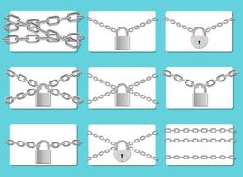 Credit card in chain locked with padlock vector design illustration isolated on background