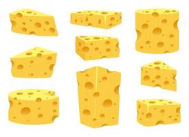 Cheese vector design illustration set isolated on white background