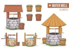 Old water well vector design illustration isolated on white background