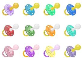 Baby pacifier vector design illustration set isolated on white background