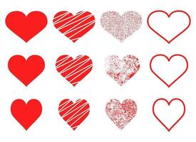 Heart shape vector design illustration set isolated on white background