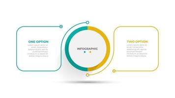 Thin line flat element design template. Business concept with 2 steps, options, processes. Vector illustration.