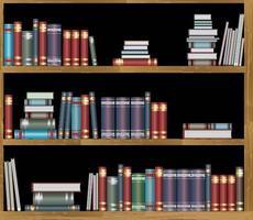 Bookshelves with books vector