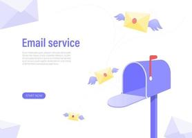 Email service. concept of mailbox layout for graphics design. Vector illustration