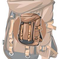 Unusual Brown Backpack. The unusual design of the backpack. Accessory
