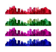 Silhouette of a city landscape with skyscrapers and city buildings vector